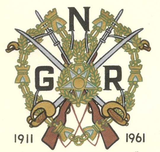 Emblem of the Portuguese National Guard, from a 1961 official first-day cover marking the 50th anniversary of its establishment.