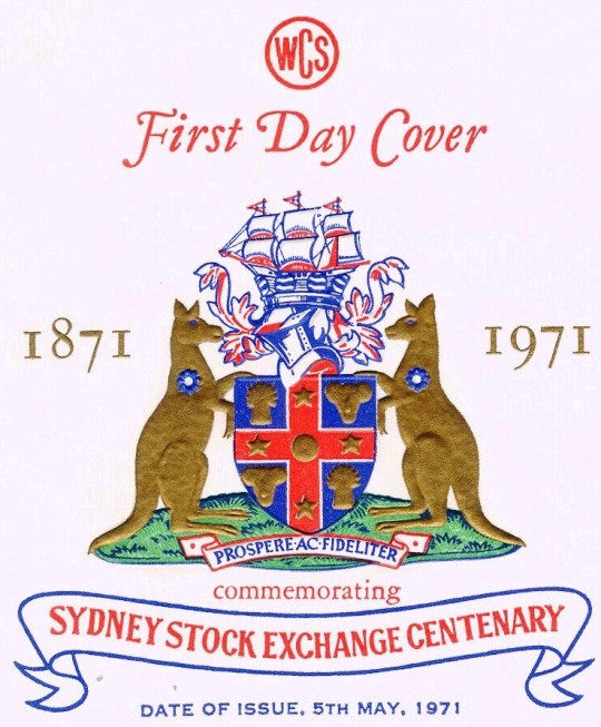 This privately issued Australian cover, also in very high relief, was used on the first day of a stamp honoring the Sydney Stock Exchange.